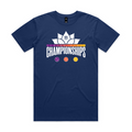 gymnastics qld blue tee front