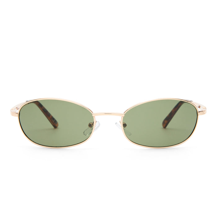 High Beam Gold Amber Tort Uni-Sex Oval Sunglasses | Aire