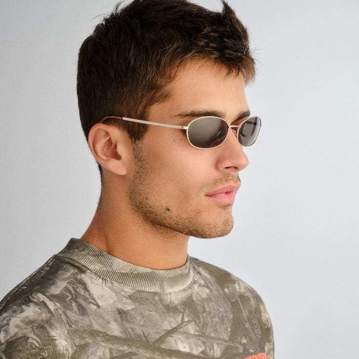 High Beam Gold Amber Tort Uni-Sex Oval Sunglasses | Aire