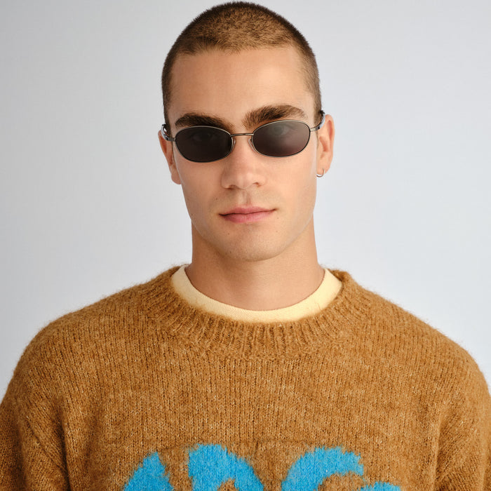 High Beam Gunmetal Uni-Sex Oval Sunglasses | Aire