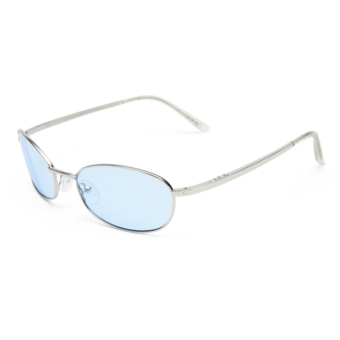 High Beam Silver Clear Uni-Sex Oval Sunglasses | Aire