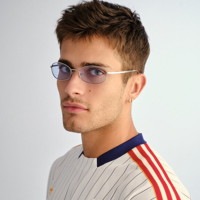 High Beam Silver Clear Uni-Sex Oval Sunglasses | Aire