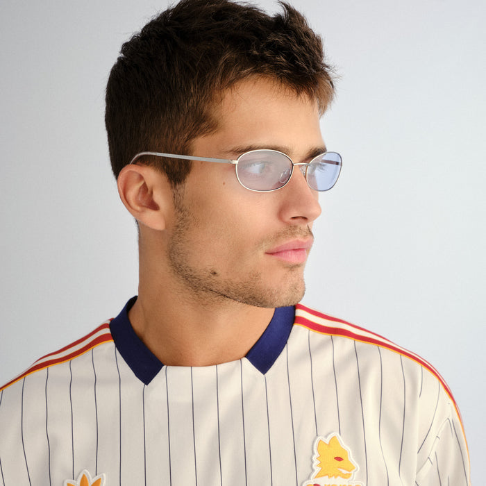 High Beam Silver Clear Uni-Sex Oval Sunglasses | Aire