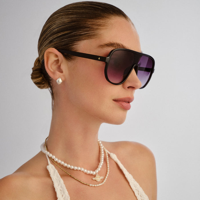 Hydrus Black Uni-Sex Aviator Sunglasses | Aire