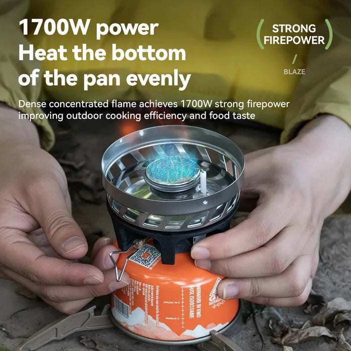 This integrated heat collection stove system has 1700W of power to improve outdoor cooking efficiency