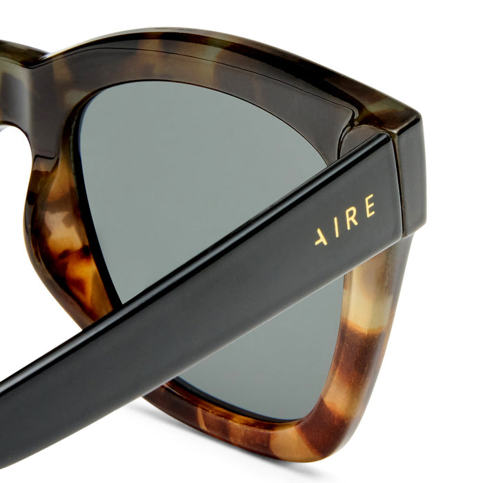 Intergalactic Black Tort Splice Female Square Sunglasses | Aire