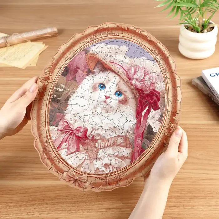 Jigsaw Puzzle Springtime Kitty Portrait.