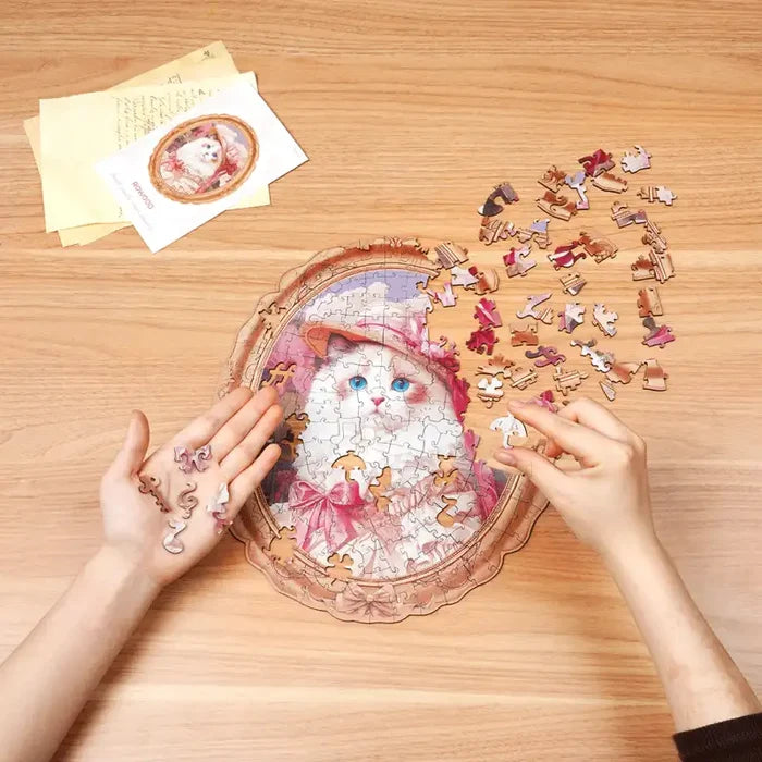 Jigsaw Puzzle Springtime Kitty Portrait.