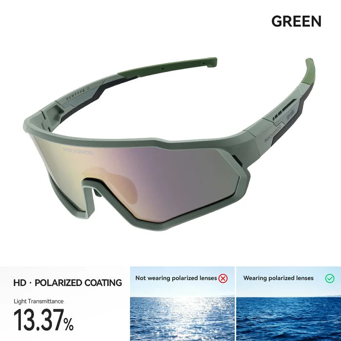 Kids Cycling Sunglasses Polarised & Photochromic UV400 ProtectionKids Cycling Sunglasses Polarised & Photochromic UV400 Protection#Type_Polarised-green