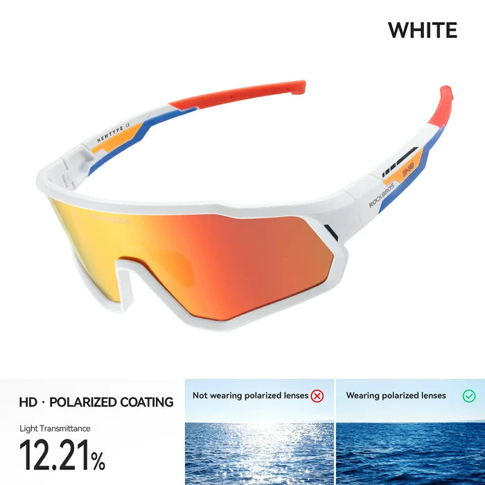 Kids Cycling Sunglasses Polarised & Photochromic UV400 Protection#Type_Polarised-whiite