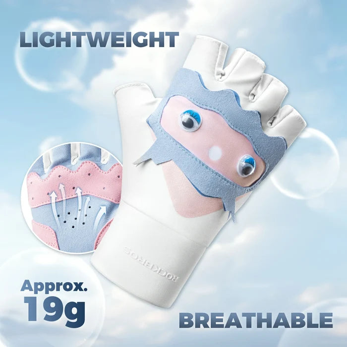 Kids Lightweight Cycling Gloves with Palm Protection#Color_Baby Blue