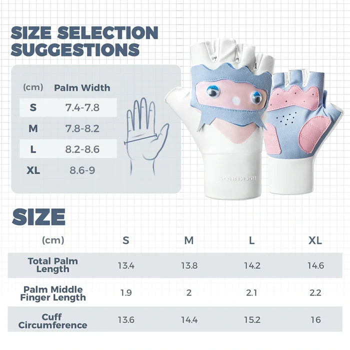 Kids Lightweight Cycling Gloves with Palm Protection#Color_Baby Blue
