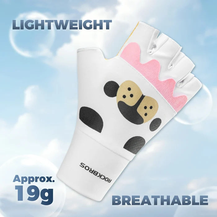 Kids Lightweight Cycling Gloves with Palm Protection#Color_Brown