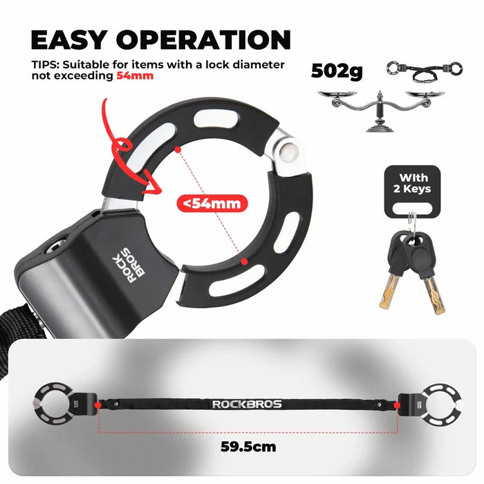 Lightweight Bike & E-Scooter Chain Lock