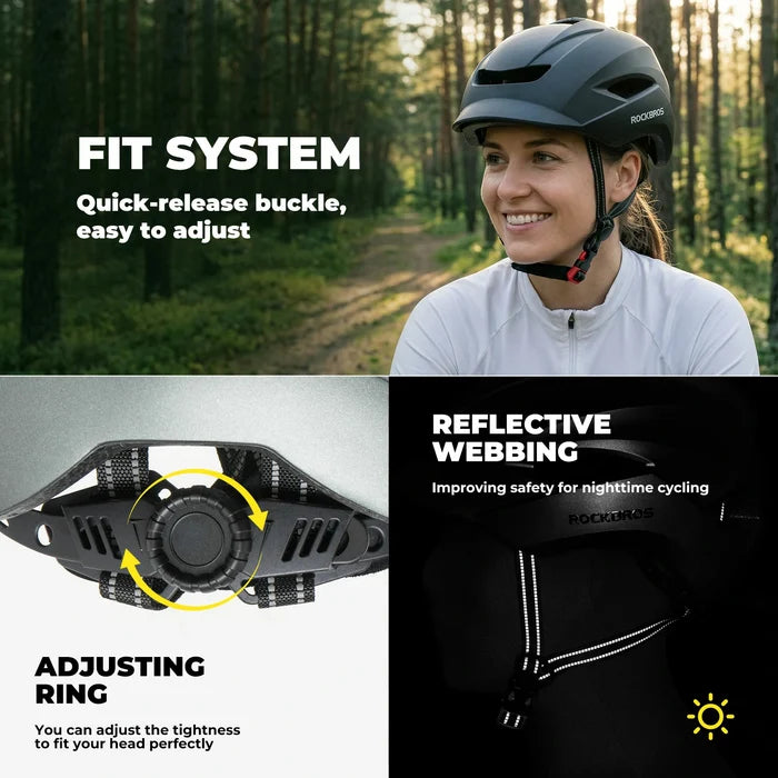 Lightweight Commuter Cycling Helmet with Sun Visor & Adjustable Fit