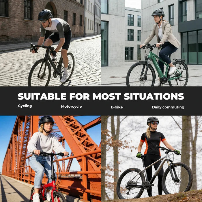 Lightweight Commuter Cycling Helmet with Sun Visor & Adjustable Fit