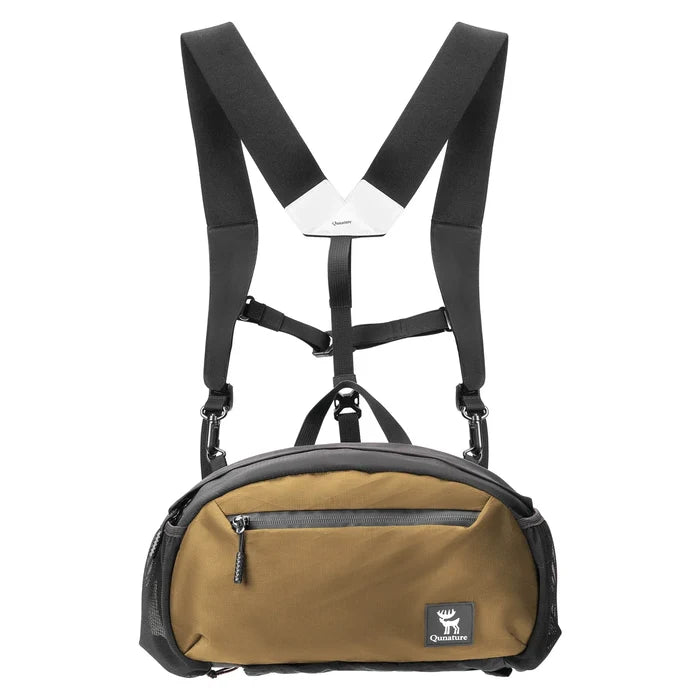 Black and brown bag with straps on a white background#Color_Khaki