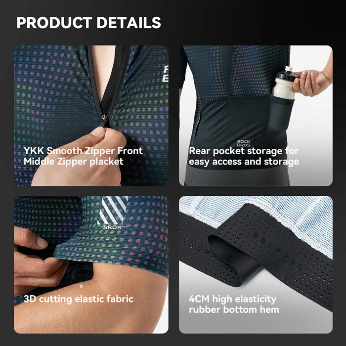 Lightweight Summer Cycling Jersey with Rear Pockets