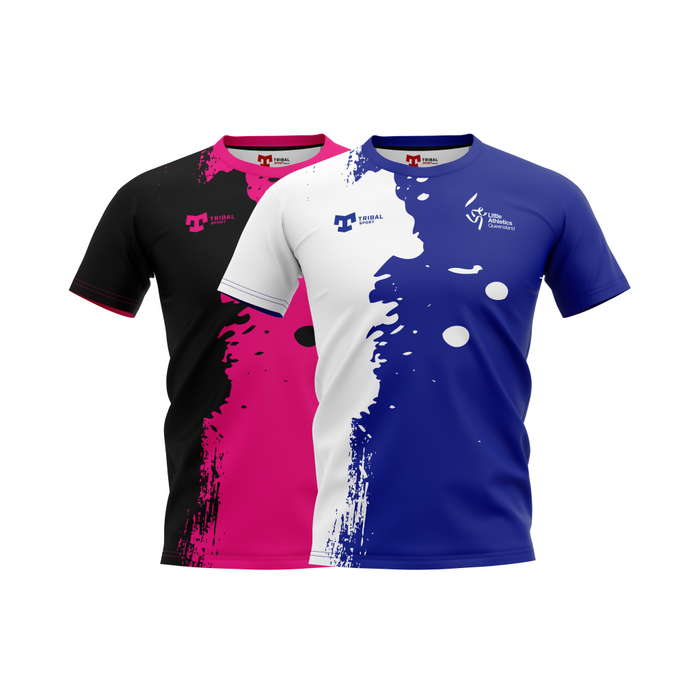 blue pink tee small