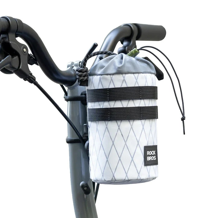 Lightweight white bike bottle bag for folding bike and scooter use#Color_White