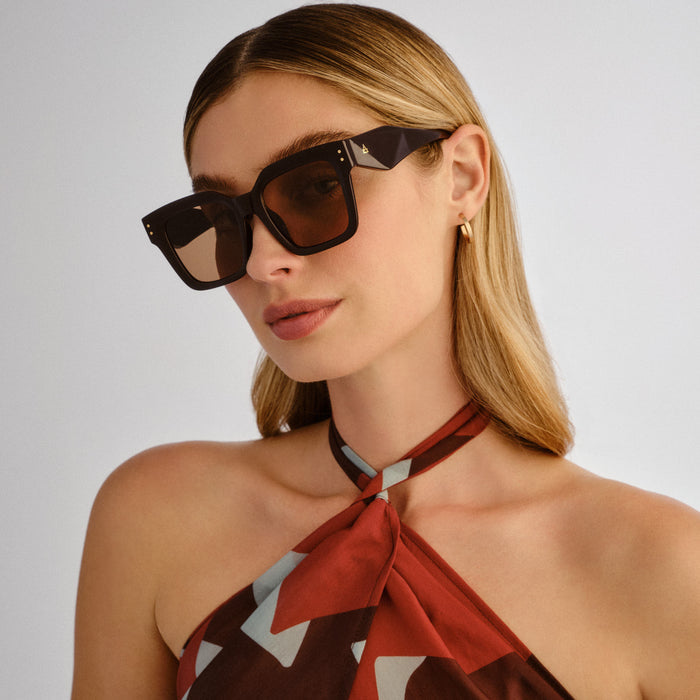 Magnitude Chocolate Female Square Sunglasses | Aire