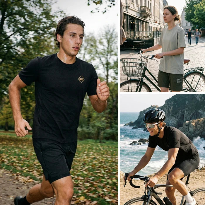 Men's Casual Cycling Jersey with Mesh Panels & Rear Pockets