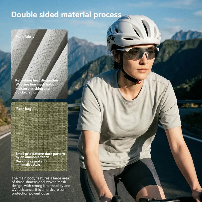 Men's Casual Cycling Jersey with Mesh Panels & Rear Pockets