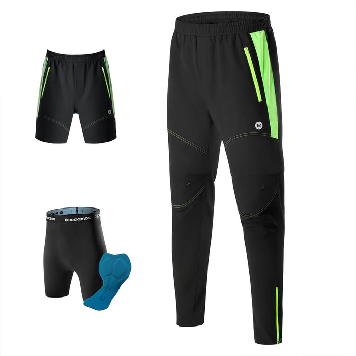 Men's Double-Layer Detachable Cycling Trousers with Padding Breathable - ROCKBROS-UK