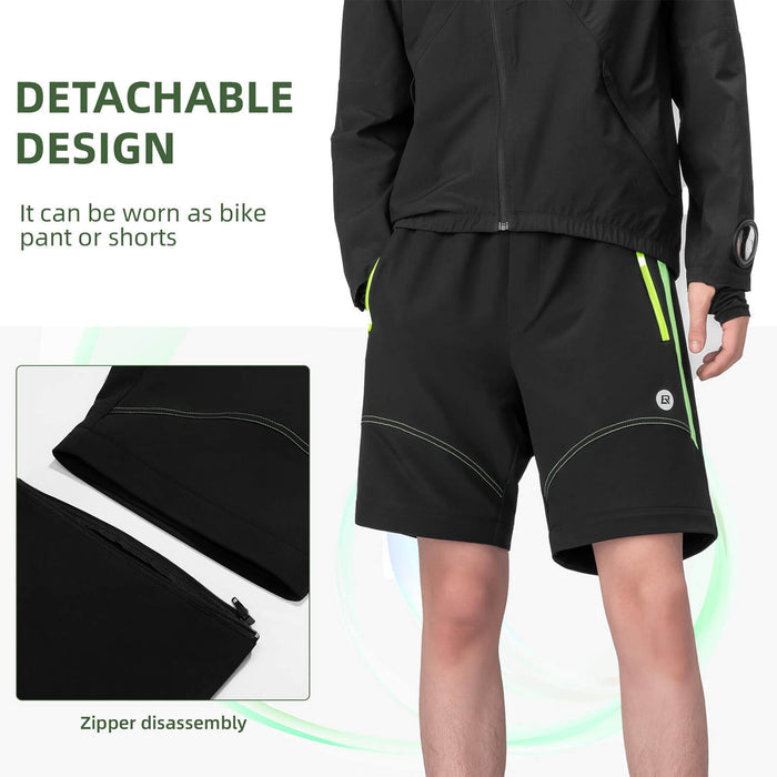 Men's Double-Layer Detachable Cycling Trousers with Padding Breathable - ROCKBROS-UK