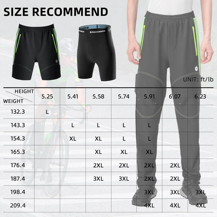 Men's Double-Layer Detachable Cycling Trousers with Padding Breathable - ROCKBROS-UK