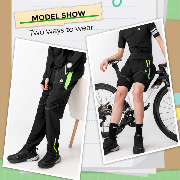 Men's Double-Layer Detachable Cycling Trousers with Padding Breathable - ROCKBROS-UK