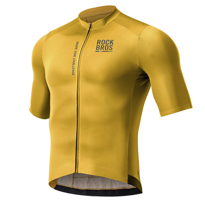 Men’s Lightweight Cycling Jersey with Rear Pockets & YKK Zip#Color_yellow