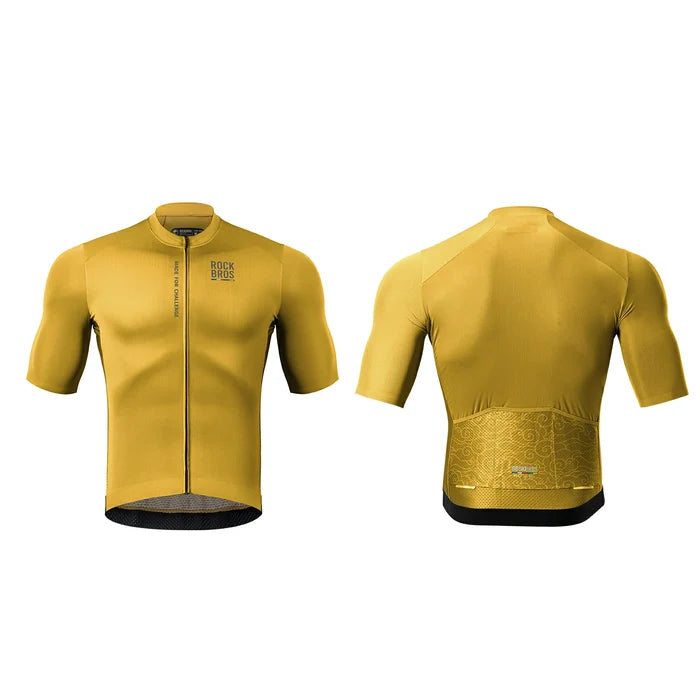 Men’s Lightweight Cycling Jersey with Rear Pockets & YKK Zip#Color_yellow