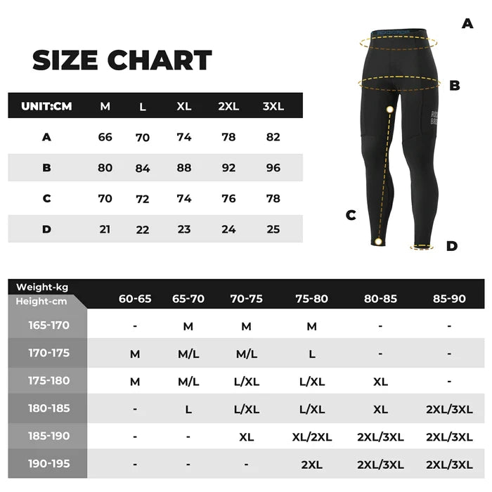 ROCKBROS mens lightweight cycling tights with 3d padding for spring
