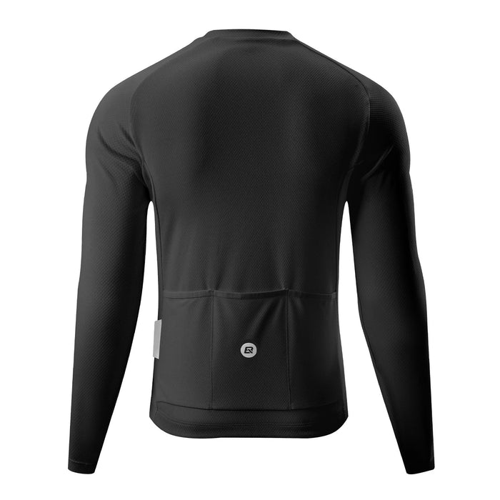 Men’s Lightweight Long Sleeve Cycling Top for Commuting#Color_Black
