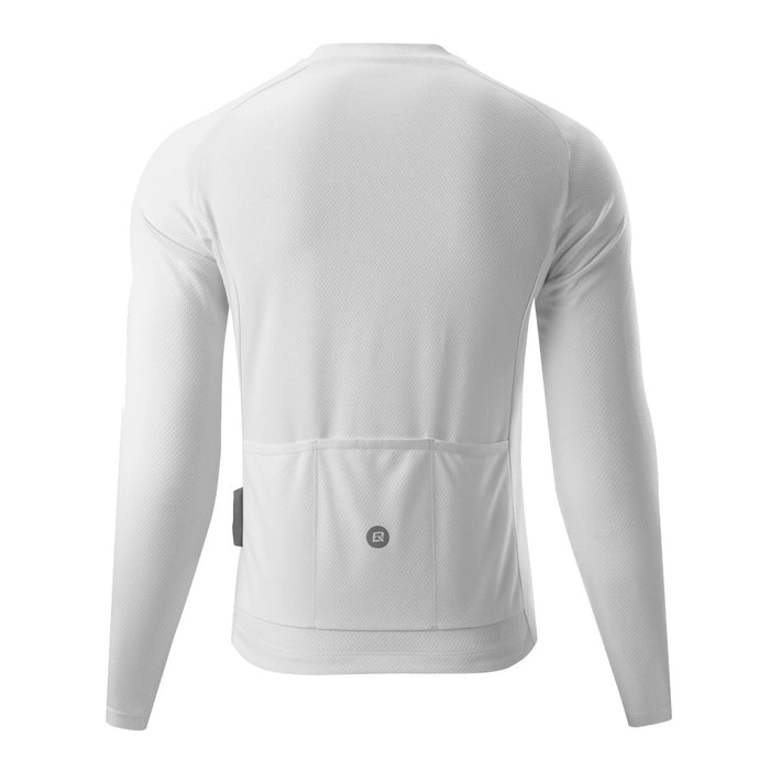 Men’s Lightweight Long Sleeve Cycling Top for Commuting#Color_White