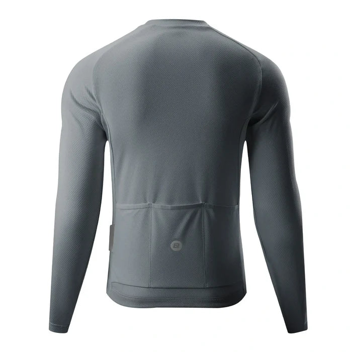 Men’s Lightweight Long Sleeve Cycling Top for Commuting#Color_Grey