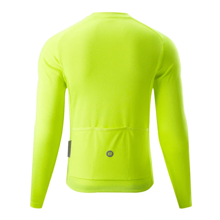 Men’s Lightweight Long Sleeve Cycling Top for Commuting#Color_Lemon Green
