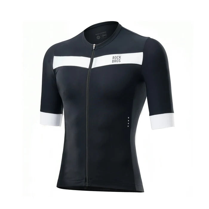 ROCKBROS mens short sleeve cycling jersey breathable mesh full zip