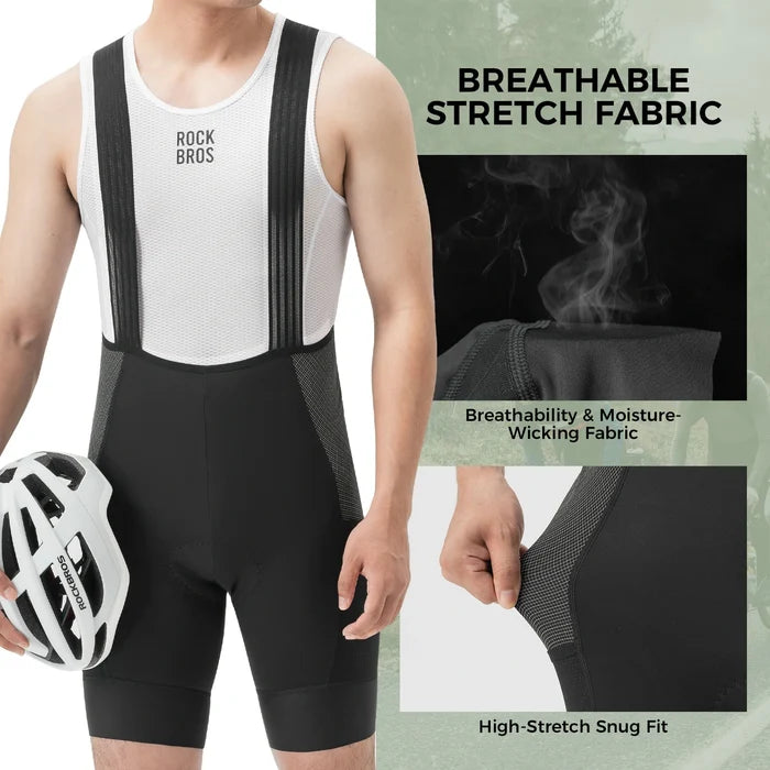 ROCKBROS mens summer cycling bib shorts with five pocket