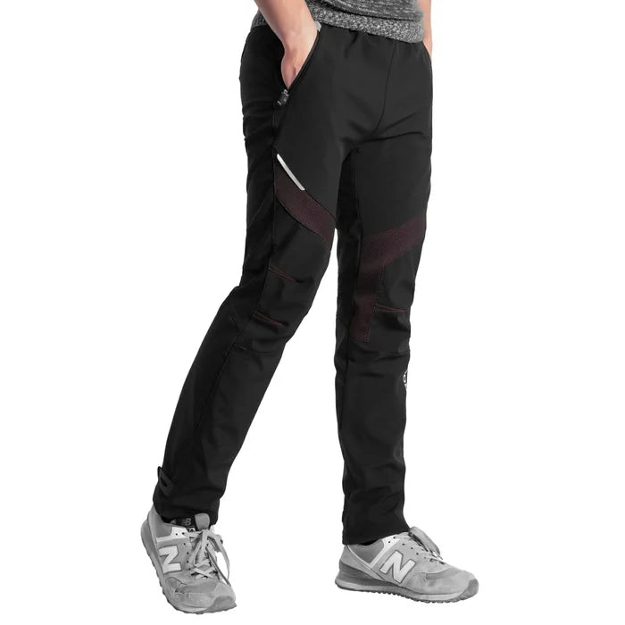 Men’s winter waterproof windproof cycling trousers designed for outdoor riding comfort and weather protection.