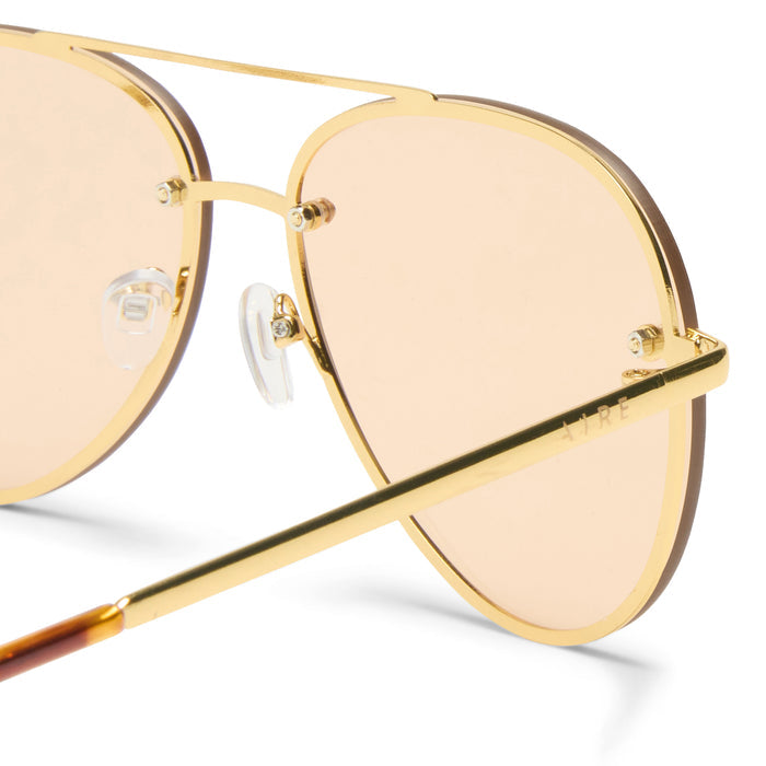 Mirzam Bright Gold Uni-Sex Aviator Sunglasses | Aire