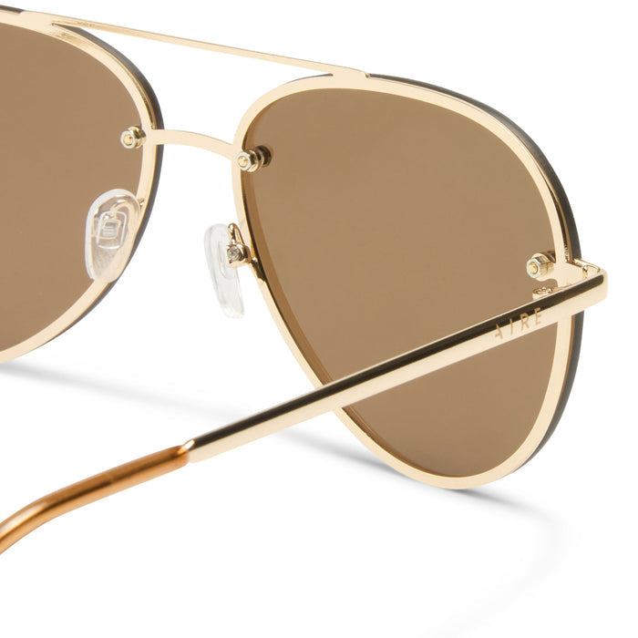 Mirzam Gold Uni-Sex Aviator Sunglasses | Aire