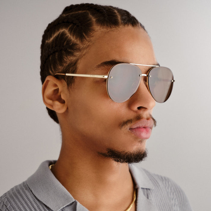 Mirzam Gold Uni-Sex Aviator Sunglasses | Aire