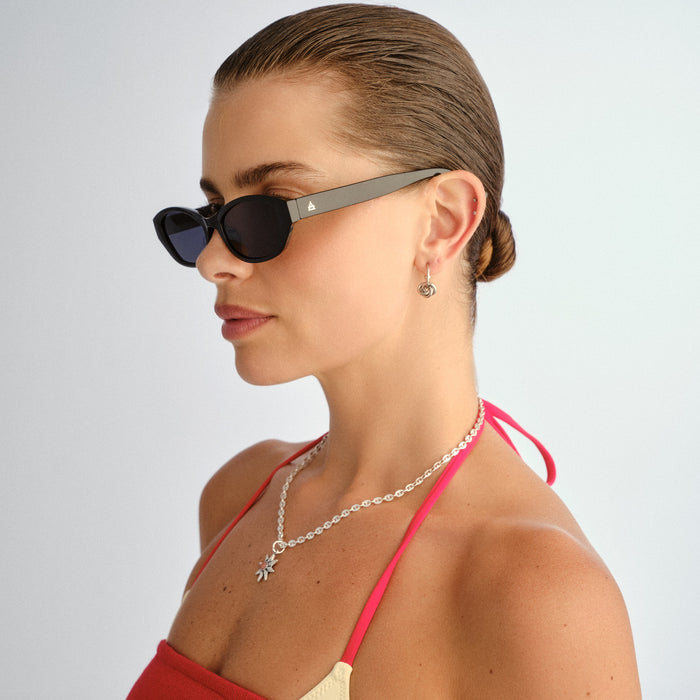 Moonstone Black Female Oval Sunglasses | Aire
