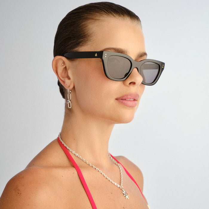 Nightglow Black Female Cat-Eye Sunglasses | Aire