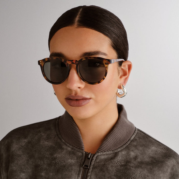 Nucleus Dark Tort Uni-Sex Round Sunglasses | Aire