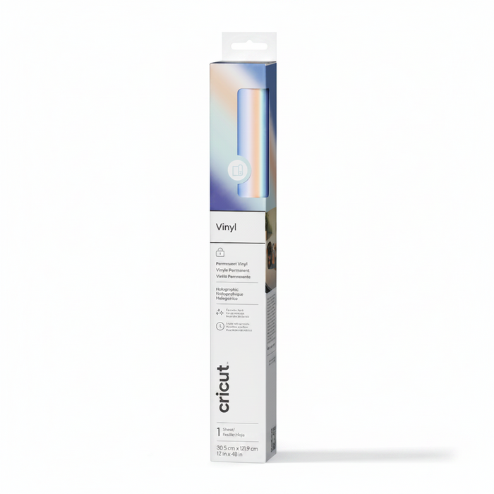 PAPEL CRICUT PERMANENT HOLOGRAPHIC VINYL ROLL 12INX4FT BLUE