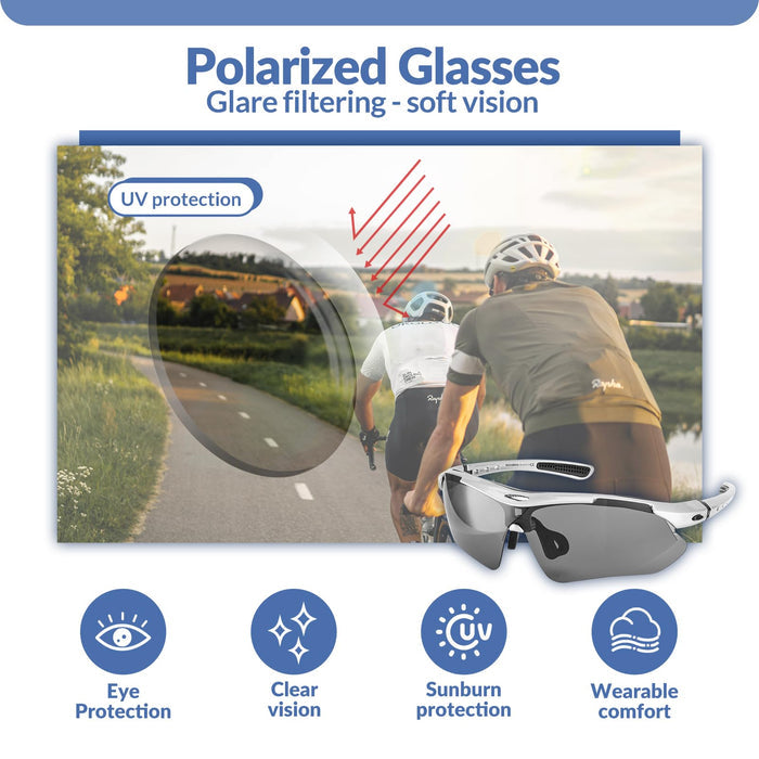 ROCKBROS Sports Sunglasses Photochromic Sunglasses with Headband #Style_Silver-polarized Lenses