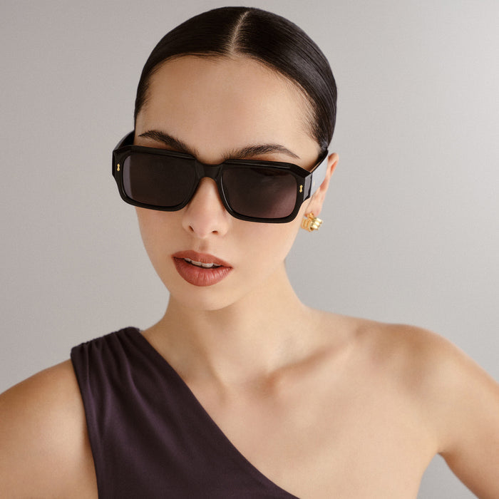 Pluto Black Uni-Sex Rectangle Sunglasses | Aire